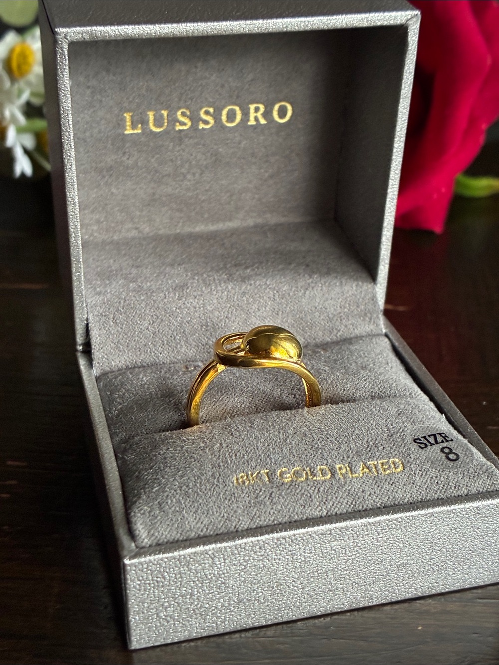 Lussoro 18KT Gold-Plated Globe Ring - Gold Size 8 - Picture 8 of 10